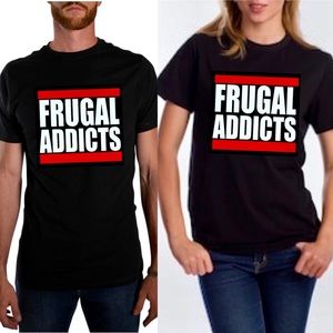NEW  Frugal Addicts Black T-Shirt